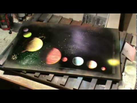 8 Planets Solar System Spray Paint Art Tutorial