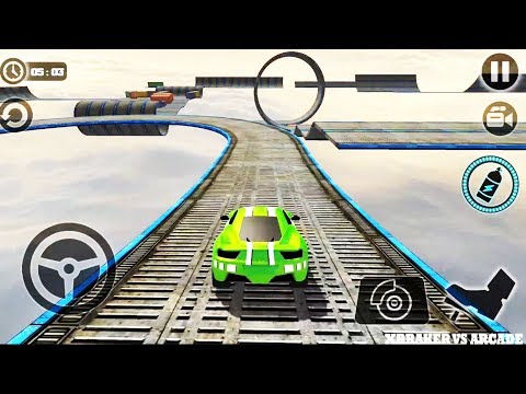 Impossible Stunt Car Tracks 3D All Cars unlocked: Green Car levels 11, 12, 13 - Android GamePlay