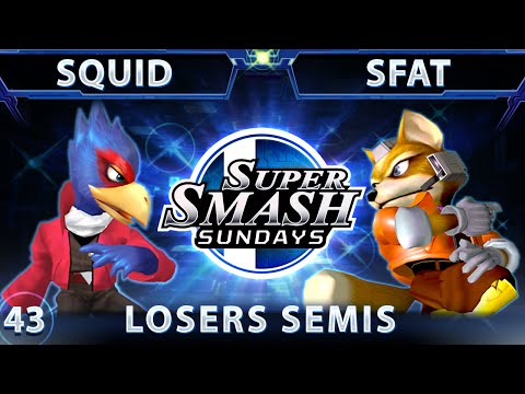SSS 43 - Squid (Falco) Vs. CLG SFAT (Fox) SSBM Losers Semis - Smash Melee
