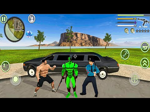 Green DeadPool Rope Hero Vice Town Simulator - Driving Limousine Car #1 - Android Gameplay