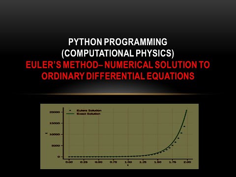 Python 27 Eulers Method For Solving Ordinary Differential Equation Numerically In Python