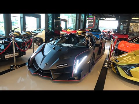£10Million Lamborghini Veneno Roadster joins WORLD'S BEST Supercar Showroom! Bugatti Heaven in Dubai
