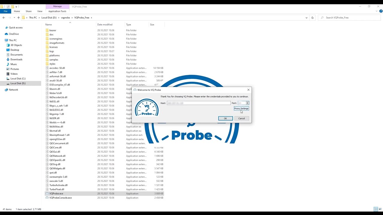 VQ Probe tutorial: install on Windows.