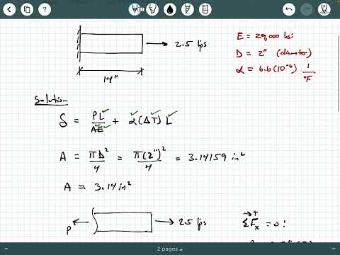 Mechanics of Materials - Video 49:  Axial Deformation Example 3 (applied loads and thermal effects)