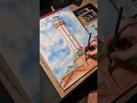 Lighthouse in Niechorze Timelapse #watercolor #painting #art