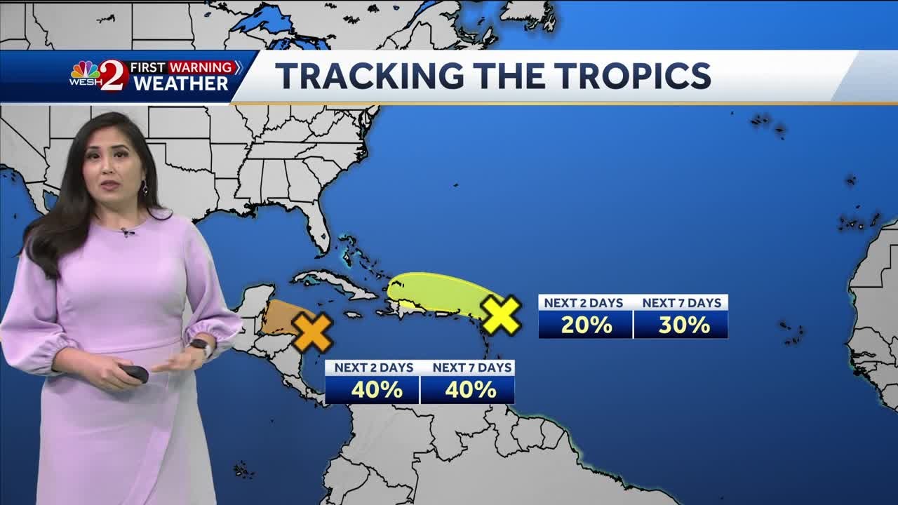 Formation chances dropping for Invest 94-L, another disturbance as high pressure protects Florida