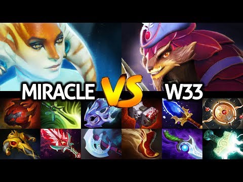 MIRACLE Naga Siren VS W33 Pangolier -- Machine Farming vs Counter Pick 7.22 Dota 2