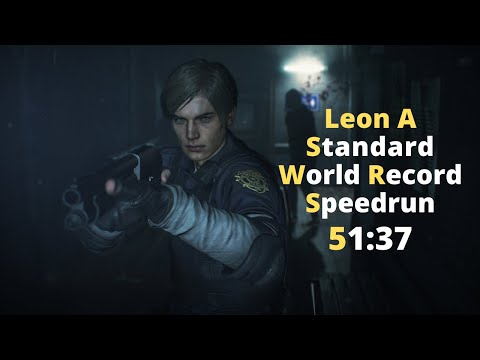 Resident Evil 2 Remake Leon A Speedrun Previous World Record 51:37