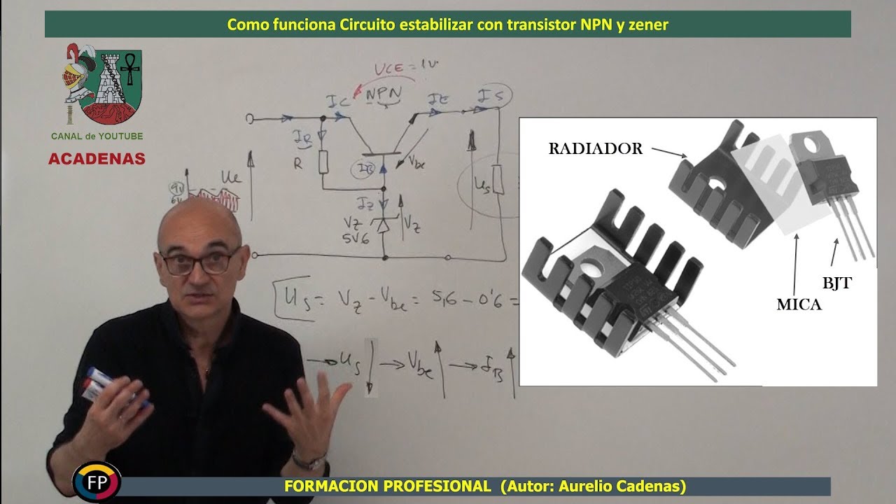 Como funciona y se calcula regulador tension con transistor y zener (Clase 45 curso electronica)