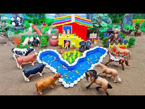 Top Creative DIY Farm Diorama with Mini House | Cattle Farm | Barn Animals | Mini Water Pump