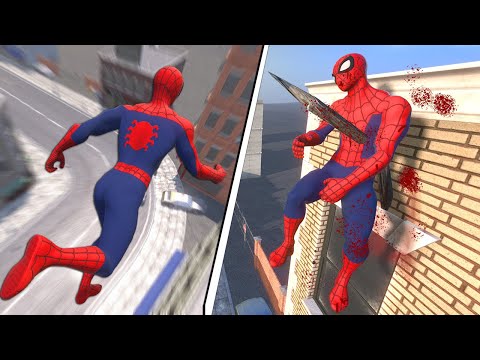 Spider Man Ragdoll Fails Epic Spike Traps & Euphoria Physics Moments!