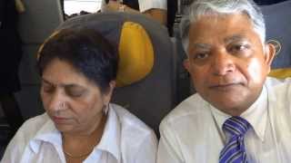 preview picture of video 'Aruna & Hari Sharma flying Lufthansa LH 723 to Munich from Beijing, China Sep 16, 2013'