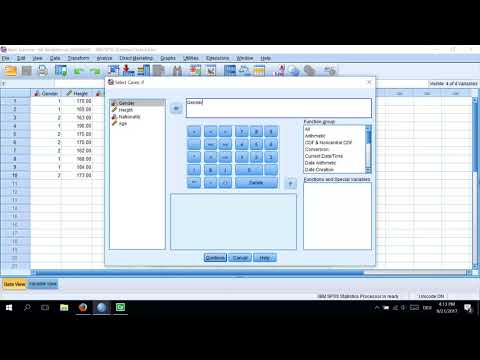 Selecting cases and filtering data in SPSS