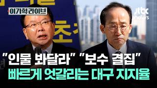 인물 봐달라 보수 결집…빠르게 엇갈리는 대구 지지율 / JTBC 이가혁 라이브