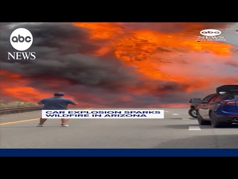 Car explosion sparks wildfire in Arizona