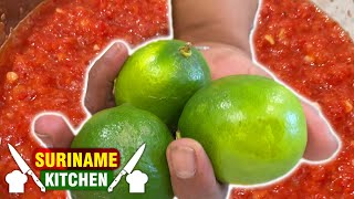 Surinaamse Hete Lemmetje Chutnie (Tjutnie) Recept