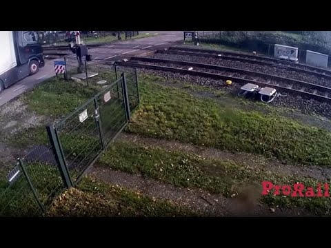 Video Thumbnail: Netherlands: Train crashes into truck at level crossing