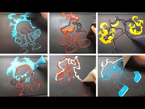 FRIDAY NIGHT FUNKIN-Pancake art Challenge/Sans, Cuphead, Bendy, Agoti, Tabi (FNF Nightmare)