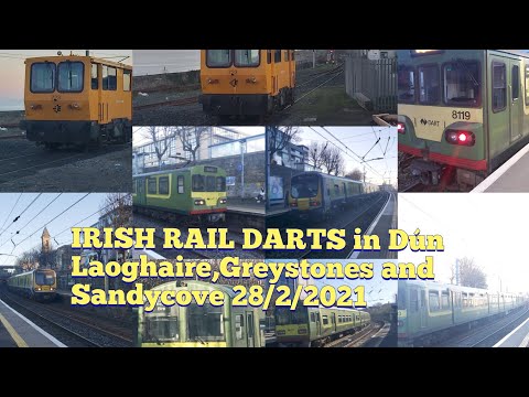 Irish Rail Sunday DART services at Glasthule , Greystones and Dún Laoghaire 28/2/2021
