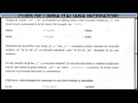 Curs de limba Italiana incepatori (tema-dictionar) - Lectia 1
