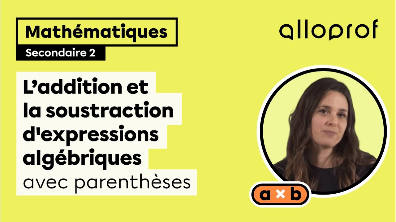 L'addition et la soustraction d'expressions algébriques avec parenthèses