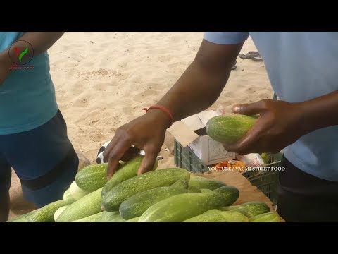 CUCUMBER SALAD || Fresh & Natural Healthy Street Food Cucumber @ CHENNAI MARINA BEACH