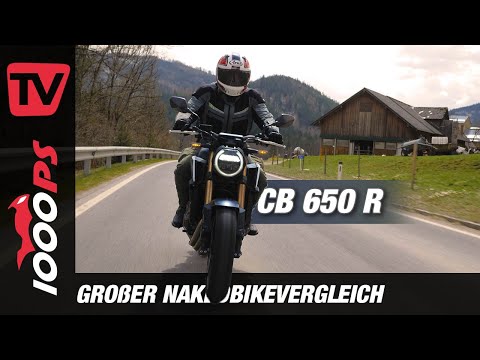 Honda CB650R 2021 im Vergleich der Mittelklasse Nakeds: frisches Update - genug um mitzuhalten?
