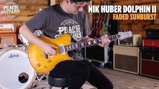 Video thumbnail for No Talking...Just Tones | Nik Huber Dolphin II Faded Sunburst Semi gloss w/Bound Fingerboard by Peach Guitars