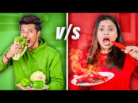 Eating Only ONE COLOR of Food 😱 | 60 minute Food Challenge