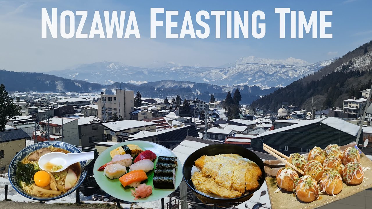 Experience the vibrant culinary delights of Nozawa Onsen in this captivating video.