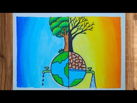 Save Water Drawing Easy And Beautiful / Save Water Save Earth Drawing Competition