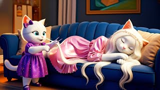 Mischievous little cat cut mother's hair 😭✂️✂️and then made new one 💇🏻‍♀️😭#cats #shortvideo #cute