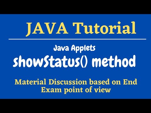 Applet Status Window Showstatus Method Java Applets Tutorial