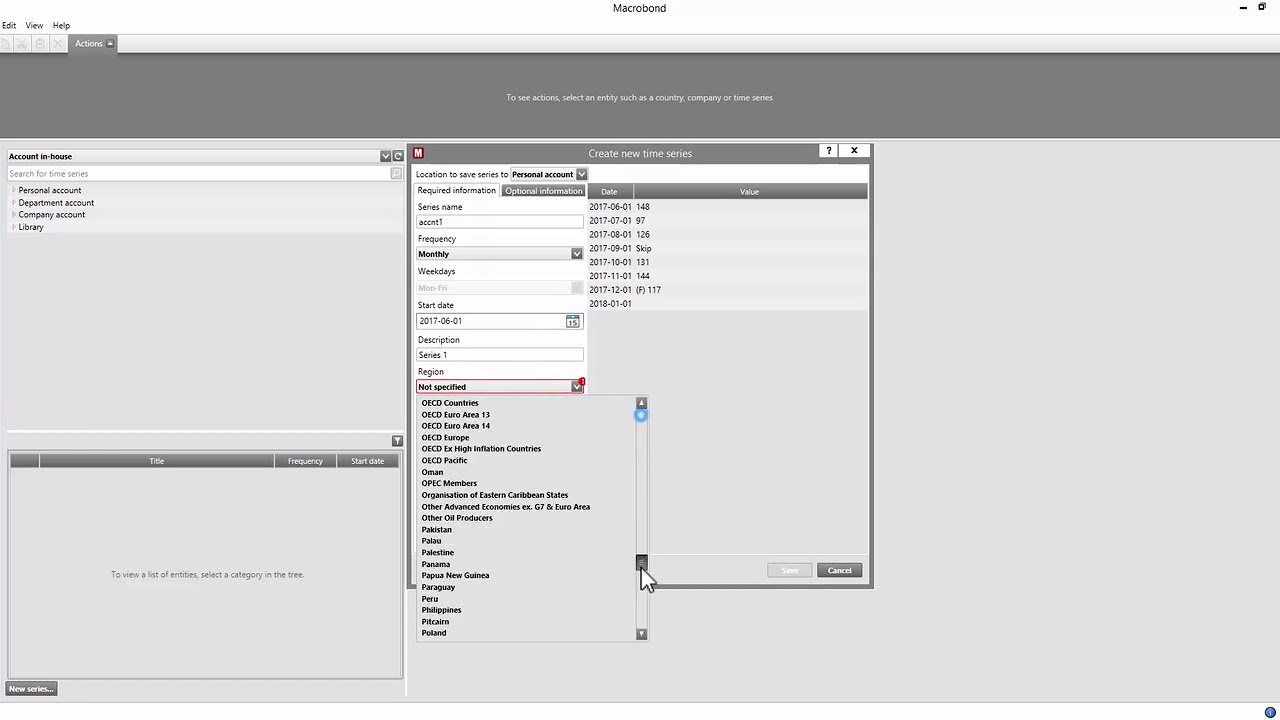 Uploading your own time series to Macrobond account in house solution