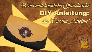 Anfertigung einer Mittelalter Gürteltasche aus Leder / DIY making medival pouch from leather