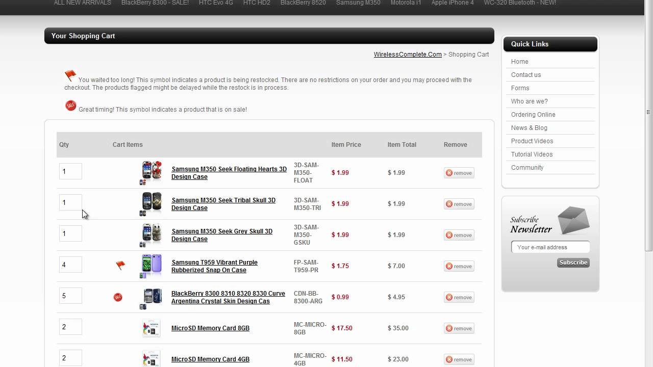 WirelessComplete.Com - Shopping Cart Icons