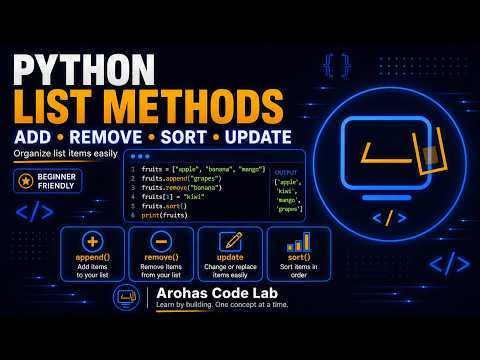 Python List Methods Add Remove Sort And Update