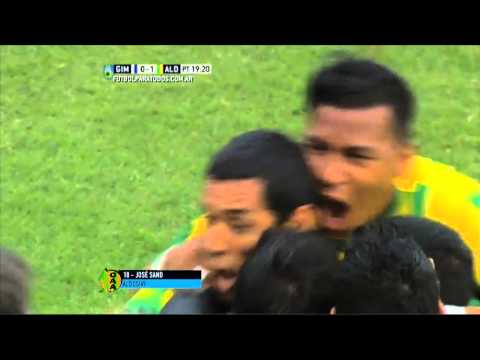 Gol de Sand. Gimnasia LP 0 - Aldosivi 1. Fecha 9. Primera División 2015. FPT.