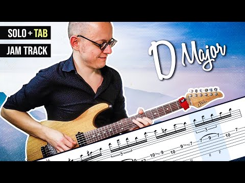 Melodic Guitar Solo (Pop Rock) in D (+GUITAR TABS & Jam Track) | Suhr Modern