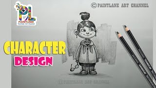 How to draw Easy CHARACTER DESIGN for Beginners | Cartoon Drawing