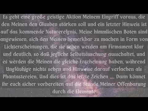 LICHTERSCHEINUNG VOR DER KATASTROPHE ....