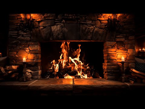 Cozy Crackling Fireplace 4K with Burning Logs: Perfect for Stress Relief and Quick Sleep