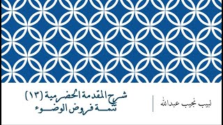 شرح المقدمة الحضرمية - 13 [تتمة فروض الوضوء] image