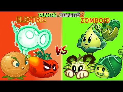 PvZ 2 Gameplay - Team ZOMBOID vs ELECTRIC - Who Will Win ? - Plant vs Plant