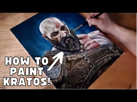 Oil Painting Kratos God of War Ragnarok | artofgarduno