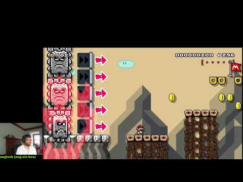 Super Mario Maker 2 - Awesome Level - Side Thwomp Sprint Romp