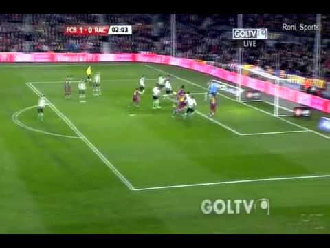 Pedro goal at 2' min vs Racing Santander 22/1/2011 goal to 1-0