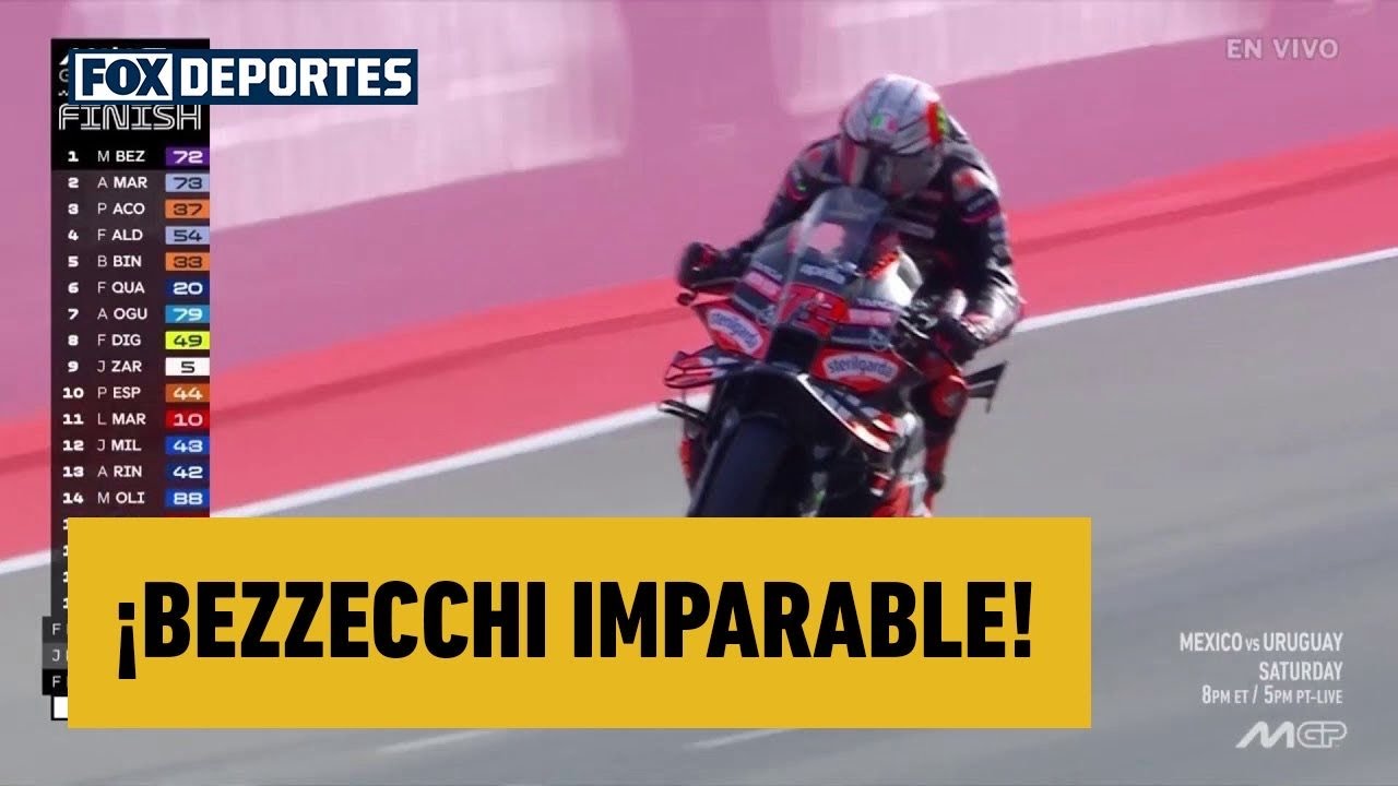 😎🔥 ¡BEZZECCHI IMPARABLE! Cruza la meta en primer lugar | Moto GP Portugal 2025