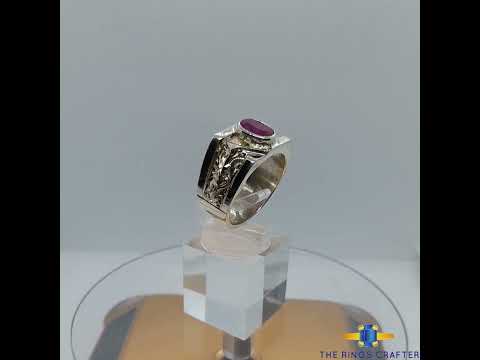 Natural Ruby Gemstone Ring , Handmade Silver Ring With Ruby , Ruby Birthstone Ring