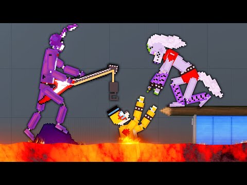 Dropping Freddy from FNAF Into LAVA - People Playground Gameplay